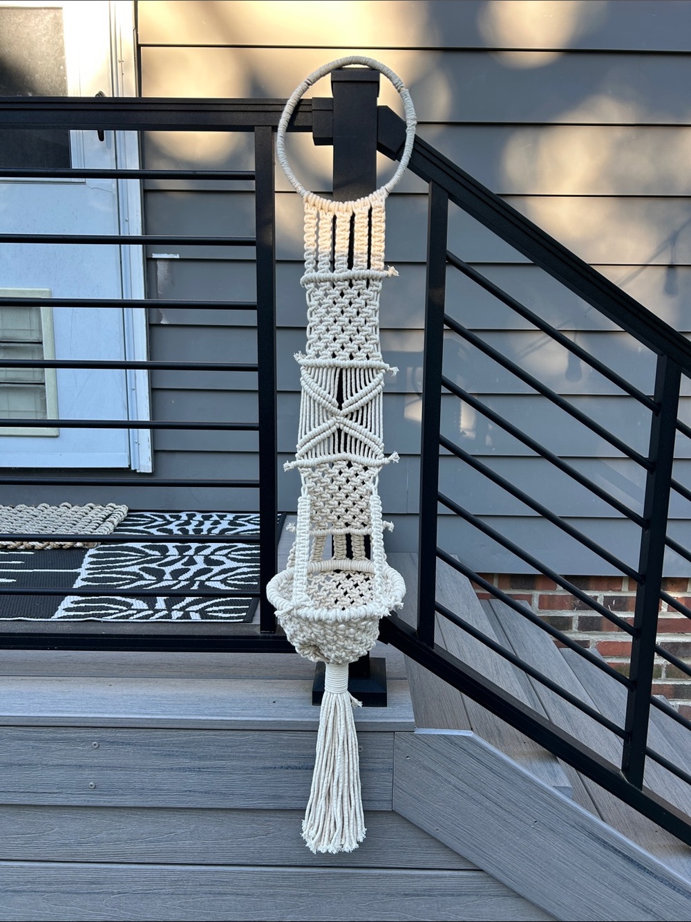 Vintage Handmade Macramé Hanging Planter